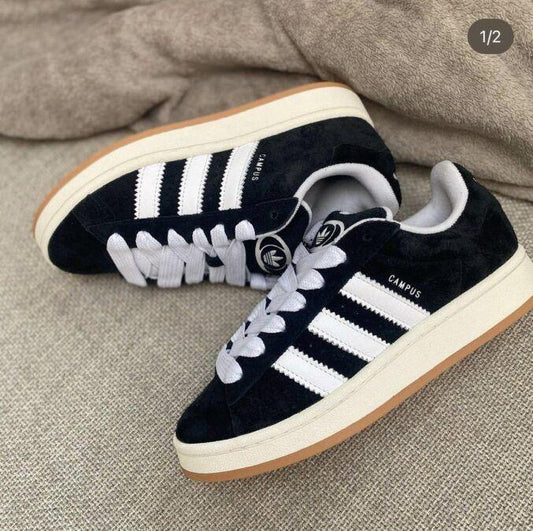 Campus noir blanc Femme – Sneakers Tendance & Confort Élégant