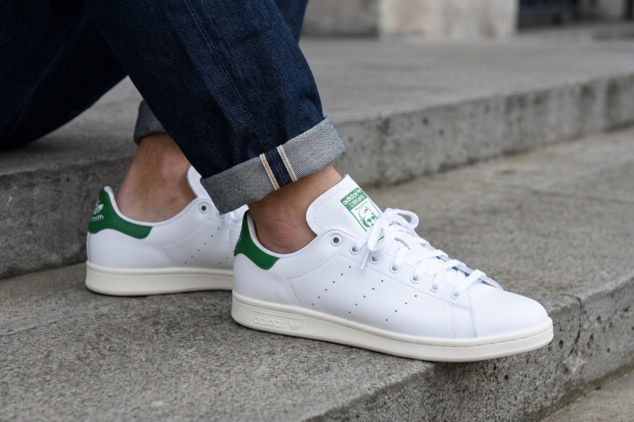 Baskets Adidas Stan Smith Originales – Blanc / Bleu Marine