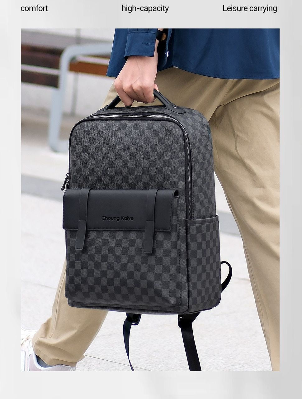 Sac à Dos en Cuir Cognac – Style Rétro Chic – Finitions Laiton