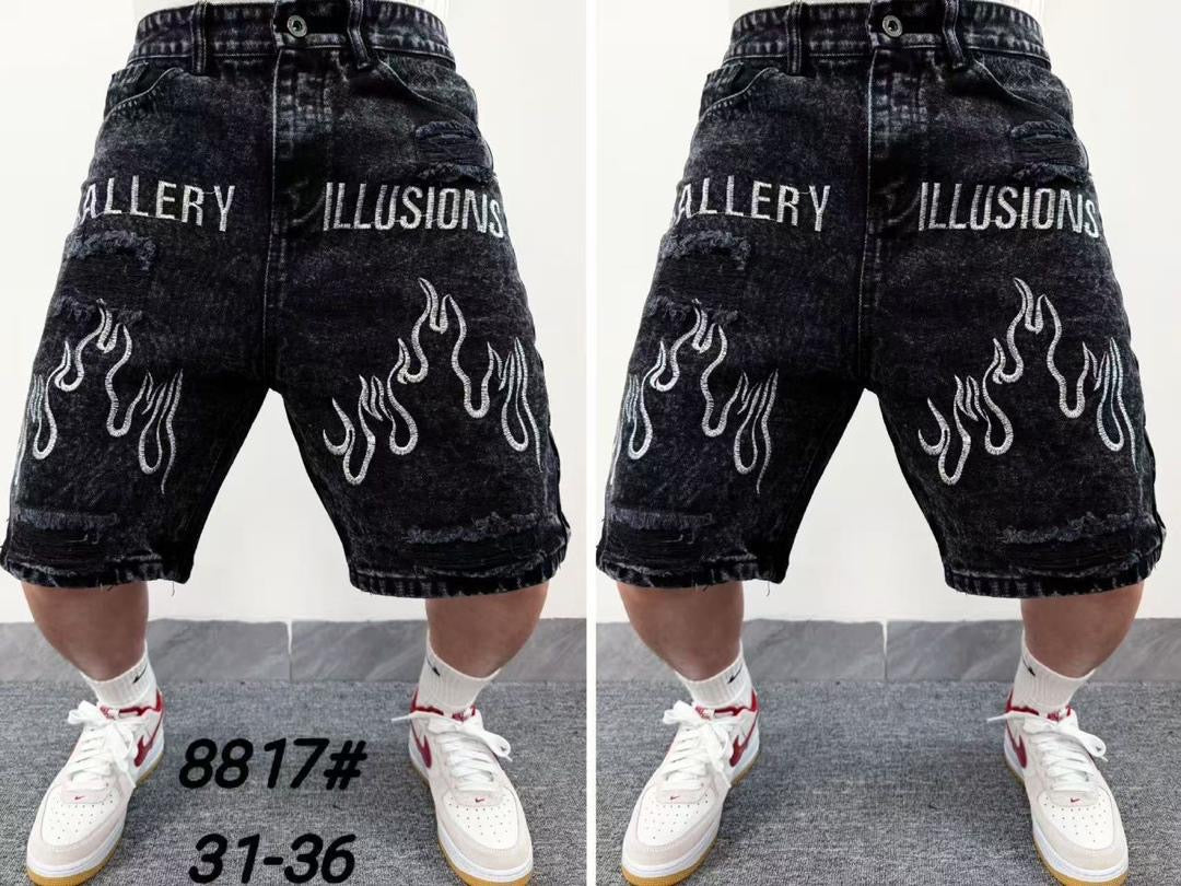 Short Jean Homme Patchwork Denim Bleu – Style Urbain Tendance