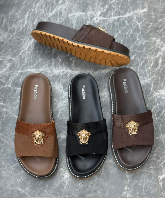Sandales "Grand Dakar" Premium – Confort Absolu & Style Sénégalais (Camel & Black)