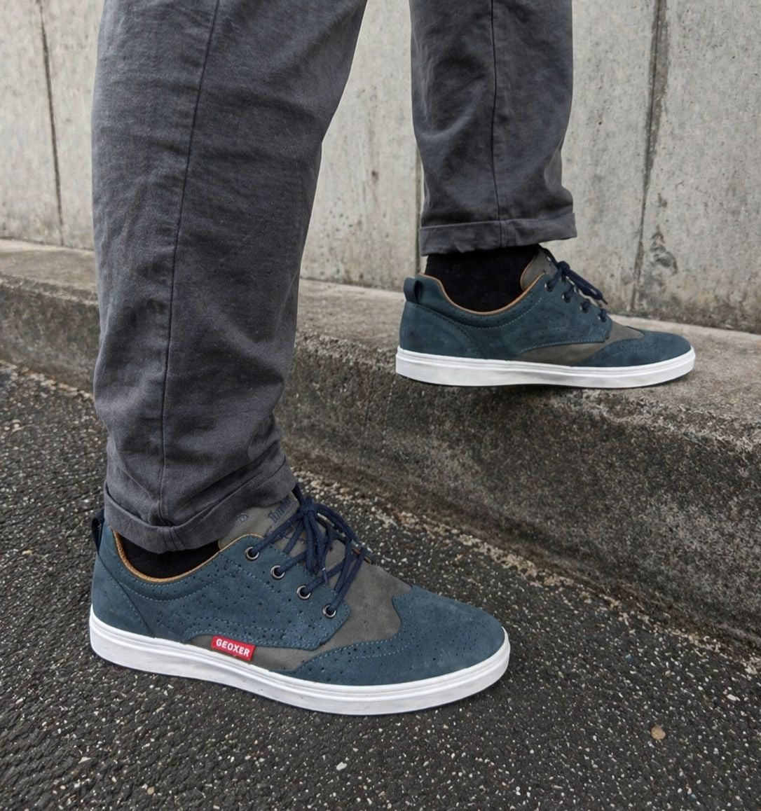 Baskets GEOXER "Street Luxury" – L’Élégance Urbaine (Noir & Gris Anthracite)