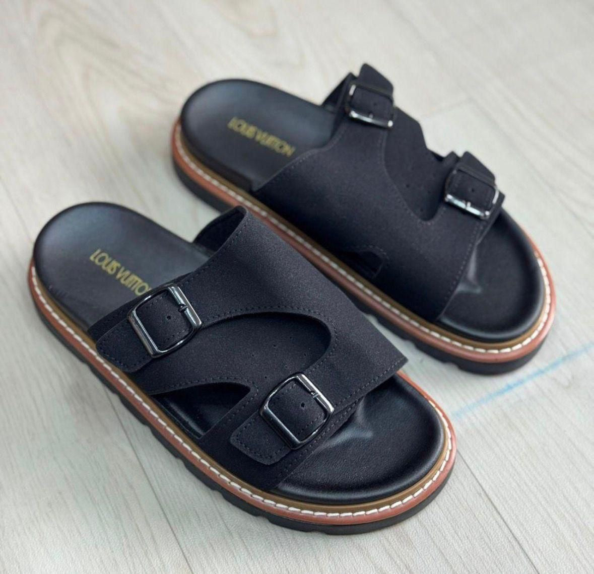 Sandales "Grand Dakar" Premium – Confort Absolu & Style Sénégalais (Camel & Black)