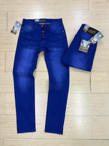 Pantalon Jean Slim Fit pour Homme – Coupe Ajustée avec Boutons Apparents