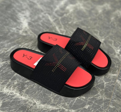 : Claquettes Plateformes Y-3 à Strass – Collection Multicolore