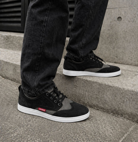 Baskets GEOXER "Street Luxury" – L’Élégance Urbaine (Noir & Gris Anthracite)