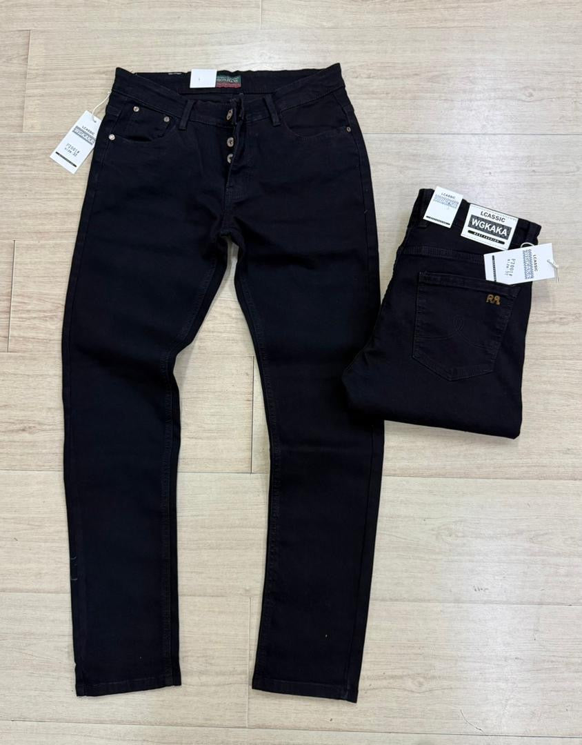 Pantalon Jean Slim Fit pour Homme – Coupe Ajustée avec Boutons Apparents
