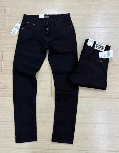 Pantalon Jean Slim Fit pour Homme – Coupe Ajustée avec Boutons Apparents