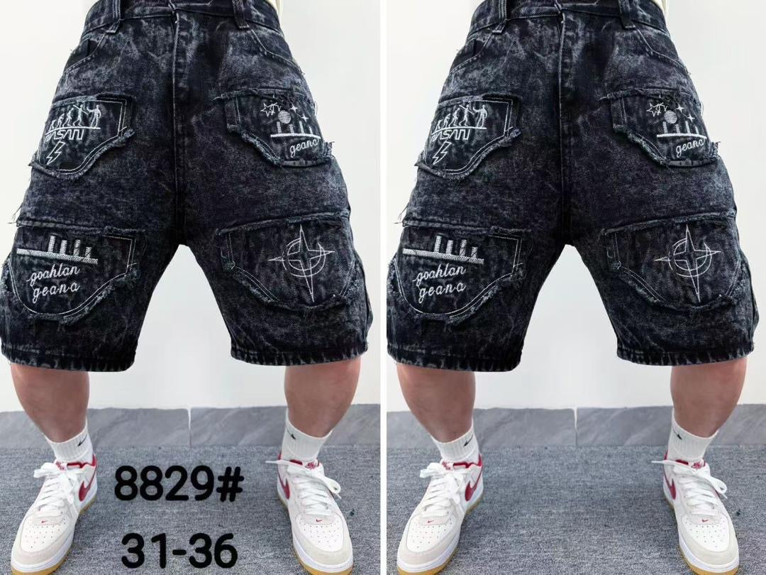 Short Jean Homme Patchwork Denim Bleu – Style Urbain Tendance