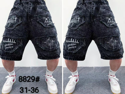 Short Jean Homme Patchwork Denim Bleu – Style Urbain Tendance