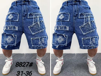 Short Jean Homme Patchwork Denim Bleu – Style Urbain Tendance