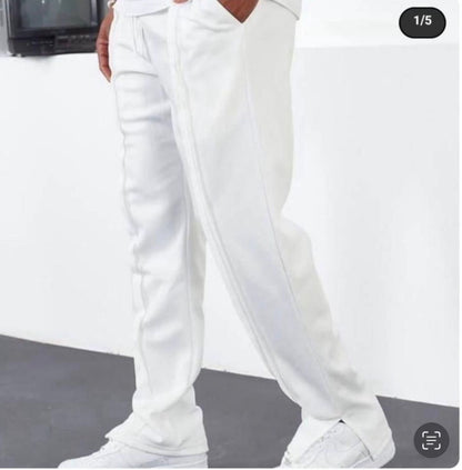 Pantalon de jogging noir à pinces et ourlets fendus