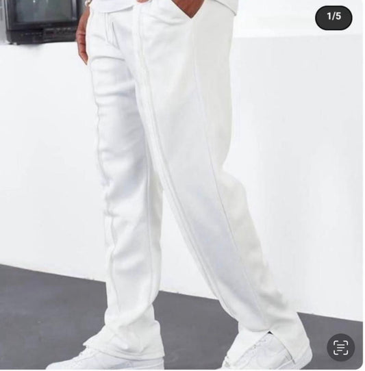 Pantalon de jogging noir à pinces et ourlets fendus