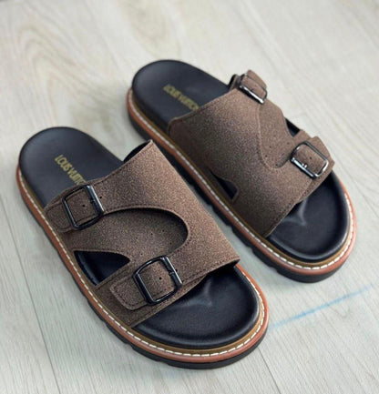 Sandales "Grand Dakar" Premium – Confort Absolu & Style Sénégalais (Camel & Black)