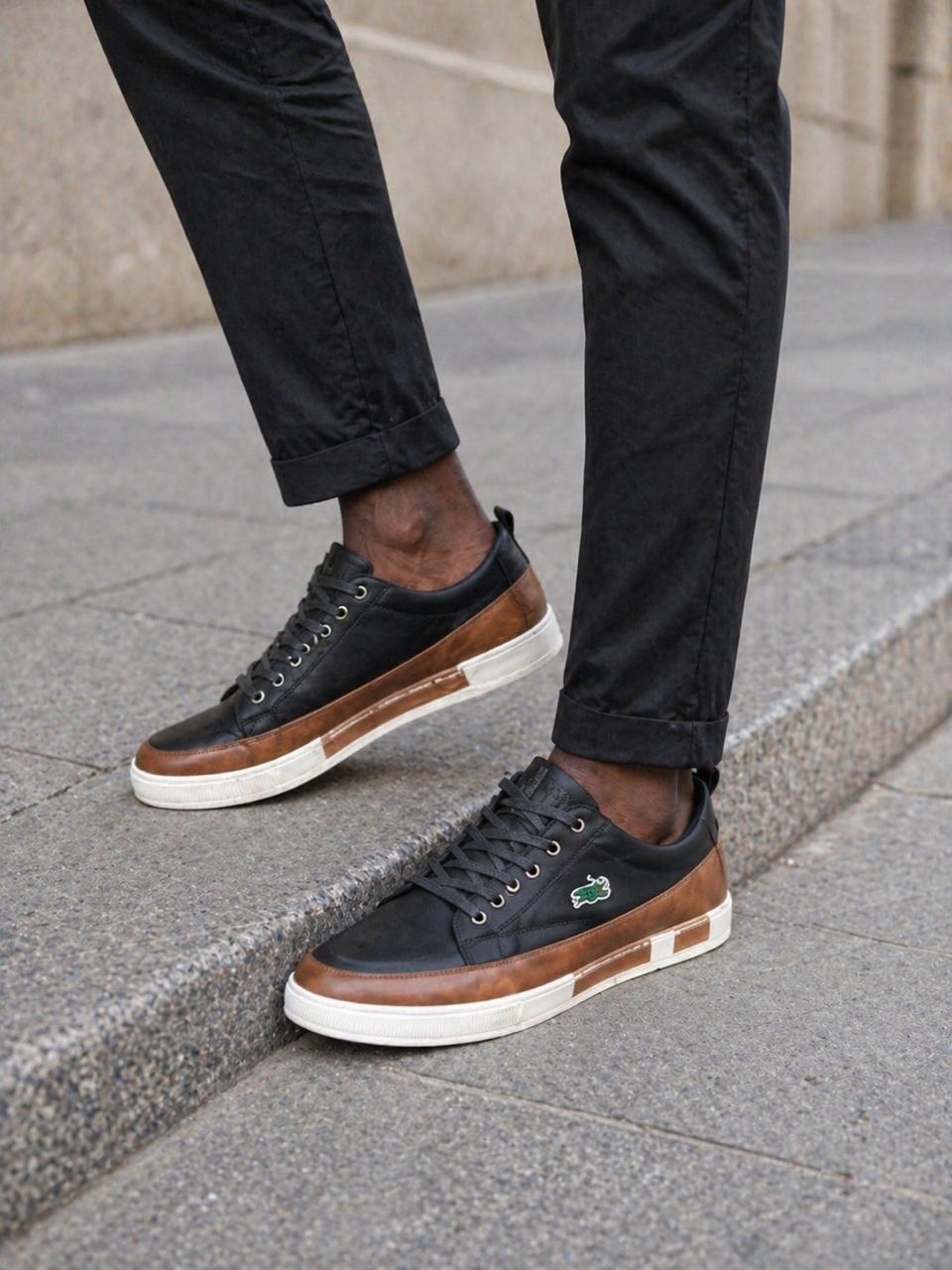 Baskets GEOXER "Street Luxury" – L’Élégance Urbaine (Noir & Gris Anthracite)