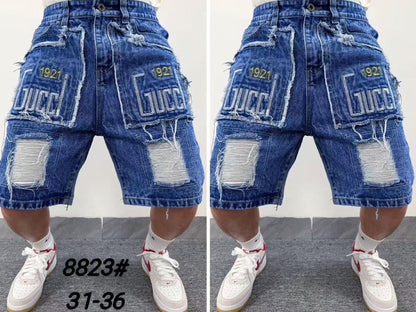 Short Jean Homme Patchwork Denim Bleu – Style Urbain Tendance