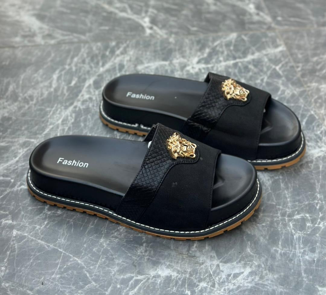 Sandales "Grand Dakar" Premium – Confort Absolu & Style Sénégalais (Camel & Black)