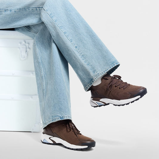 Sneakers Légères en Mesh et Cuir Synthétique