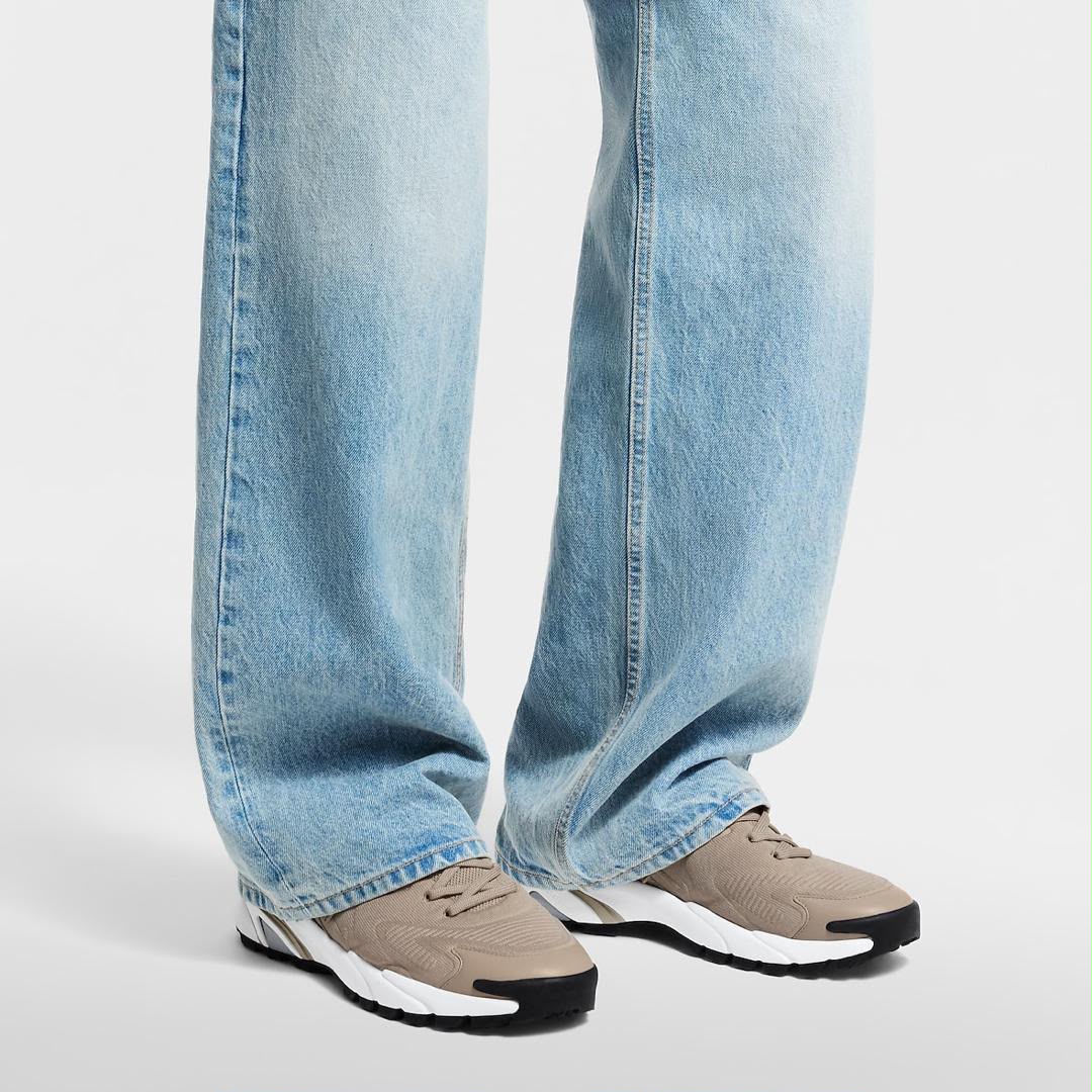 Sneakers Légères en Mesh et Cuir Synthétique