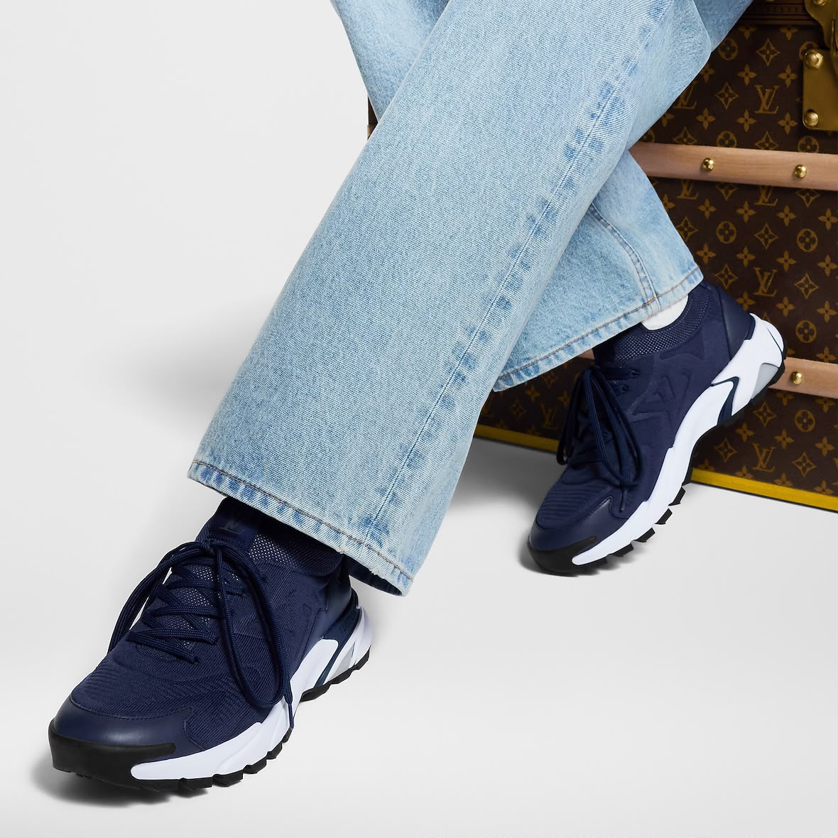 Sneakers Légères en Mesh et Cuir Synthétique